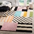 handmade tufted geometric woolen carpet rug