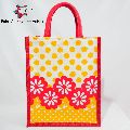 Yellow and red Color Eco-friendly Jute bag