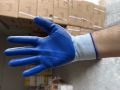 white blue nitrile coated gloves