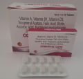 White Tablets vitamina b1 d3 tocopheryl acetate folic biotin ascorbic acid pyridoxine zinc magnesium