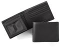 Plain black mens leather wallet