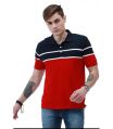 Cotton Polo Neck Black and Red Half Sleeves mens black red polo tshirt