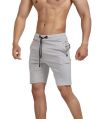 Grey Plain mens cotton lycra gym shorts
