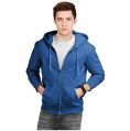 Blue Full Sleeve Plain mens zipper hoodies