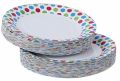 Round White printed disposable paper plate