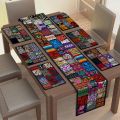 Cotton Multicoloured Indikraftshub handmade patchwork table runner mat set