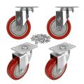 Metal & Rubber Round Available in Many Colors 3 inch brake caster wheels