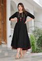 Ladies Black Printed Anarkali Kurti