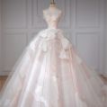 Saraswati Pink Sleeveless designer wedding net gown
