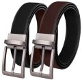 SCHARF Reversible PU Leather Belt for Men Size 28-42 BLACK AND BROWN