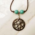 Coconut Shell New coconut geo sphere necklace