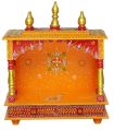 Double Drawer Rajasthani Printed Wooden Temple