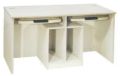 Wooden Polished Rectangular White Plain double computer table