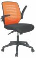 Iron Plastic Polished Black Orange Plain net back chair