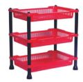 anax impex Rectangle Red & Black 3 tier plastic rack