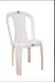 Polished White Plastic Armless Chair