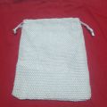 Jutehouse Jutehouse Polyester cotton Cotton Ractangular White rope closer Plain Gift pouch pouch bags