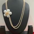 Polished White pearl beaded necklace