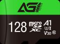 Black agi u1 c10 microsd 128gb memory card
