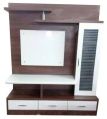 Wooden Brown and White wall tv unit