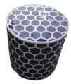 White And Blue bone inlay round small table