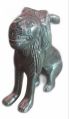 Metal silver coated lion statue