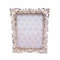 Wood Polished Rectangular Embroidered Silver Plated Photo Frame