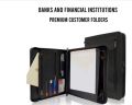 PP PU Leather Black Plain bank financial file folder