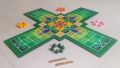 Wood Finished Green foldable wooden thayam game board