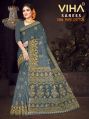 Unstitched Grey viha printed daily wear pure cotton saree