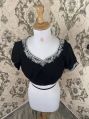 Chiffon Cotton Georgette Silk Organza Black Half Sleeves Stitched aari embroidered blouse