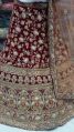 Saraswati Silk Net Chanderi Red fancy bridal lehenga