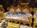 Polished Brown heavy wooden sofa set