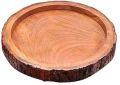 Polished Brown Plain 700-800gm wooden round trays