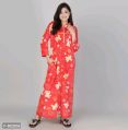 Ladies Stylish Red Woolen Printed Night Gowns