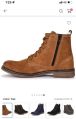 zelt men tan brown suede leather flat boots