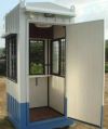 Steel Polished Paint Coated Rectangular Blue White Portable Security Guard Cabin