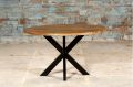 120x120x75cm Wooden Dining Table with Iron Legs