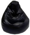 Black leather bean bag chair