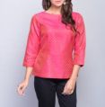 Tussar Cotton Boat Neck Top
