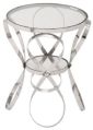 Glass Top and Infinite Shape Stainless Steel Base End Table