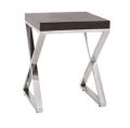 X Cross Stainless Steel Base End Table bedside table