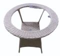 Round White outdoor wicker table