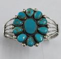 Round turquoise cluster cuff