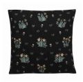 Manual  Embroidered Black Square Cushion Cover