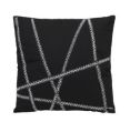 Manual  Embroidered Black White Cushion Cover