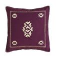 Manual  Embroidered Purple Cushion Cover