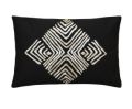 Phulkari Dori Embroidered Black Rectangle Cushion Cover
