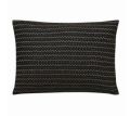 Cotton Rectangular zigzag quilt embroidered black cushion cover