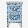Blue Floral Classic Bone Inlay Bedside Drawer
